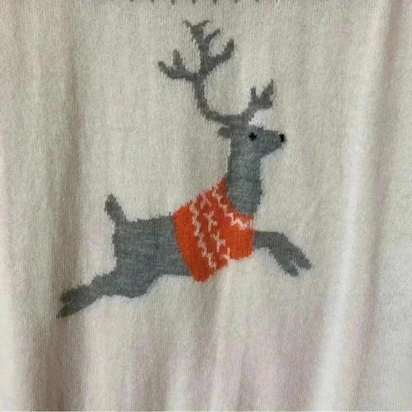 Talbots Lightweight Reindeer Cotton Blend Top Sweater Size L - Picture 7 of 9